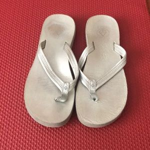 Reef Metallic Silver Flip Flops